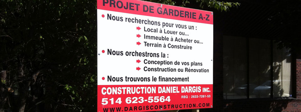 Construction garderie montreal